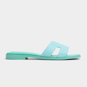 aldo itsandal slide sandals, women’s size 8.5, turquoise & light blue